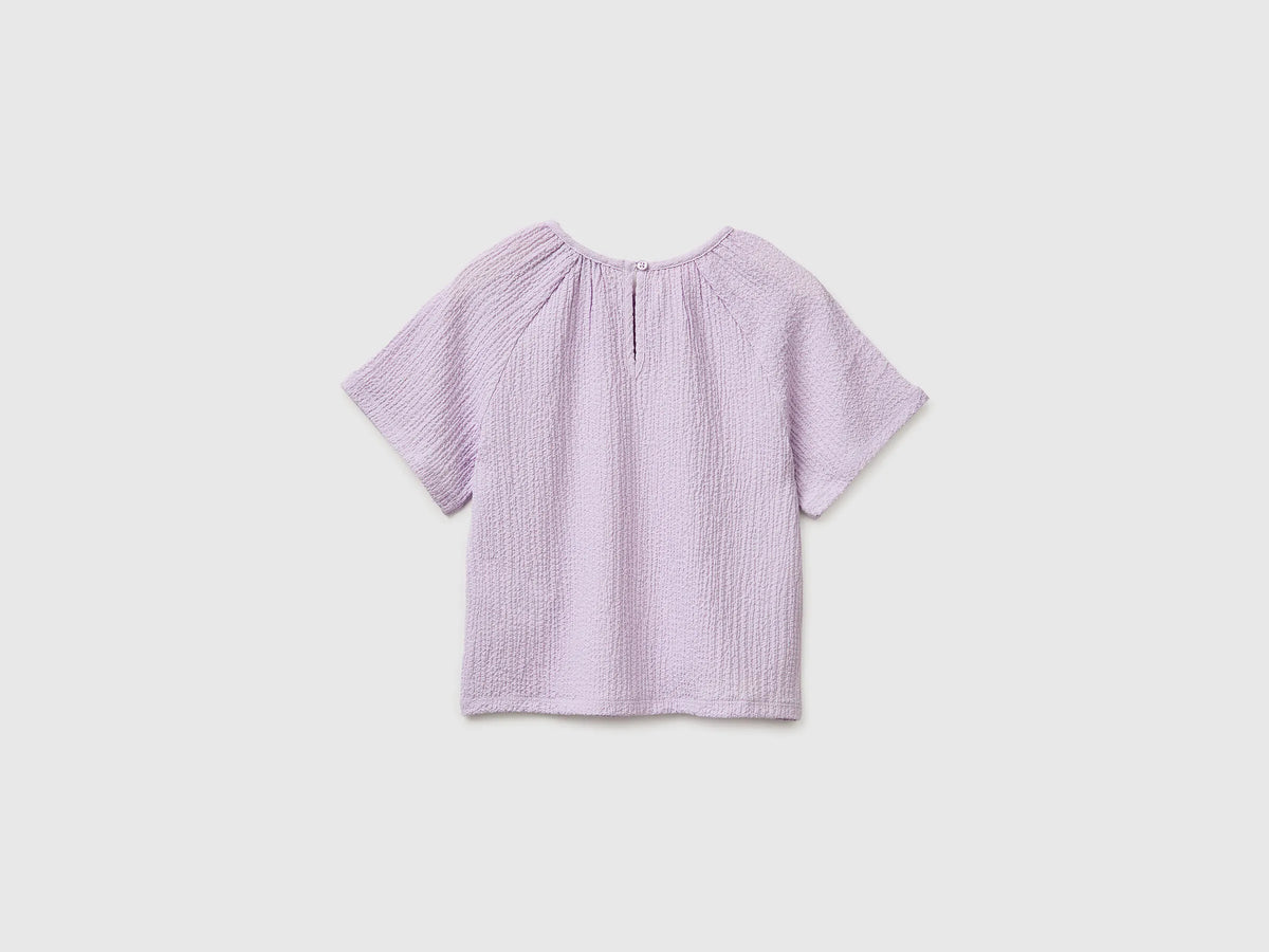 Benetton Pink Girls Textured Blouse SKU: 51PTCQ04R_3G1 Image 02