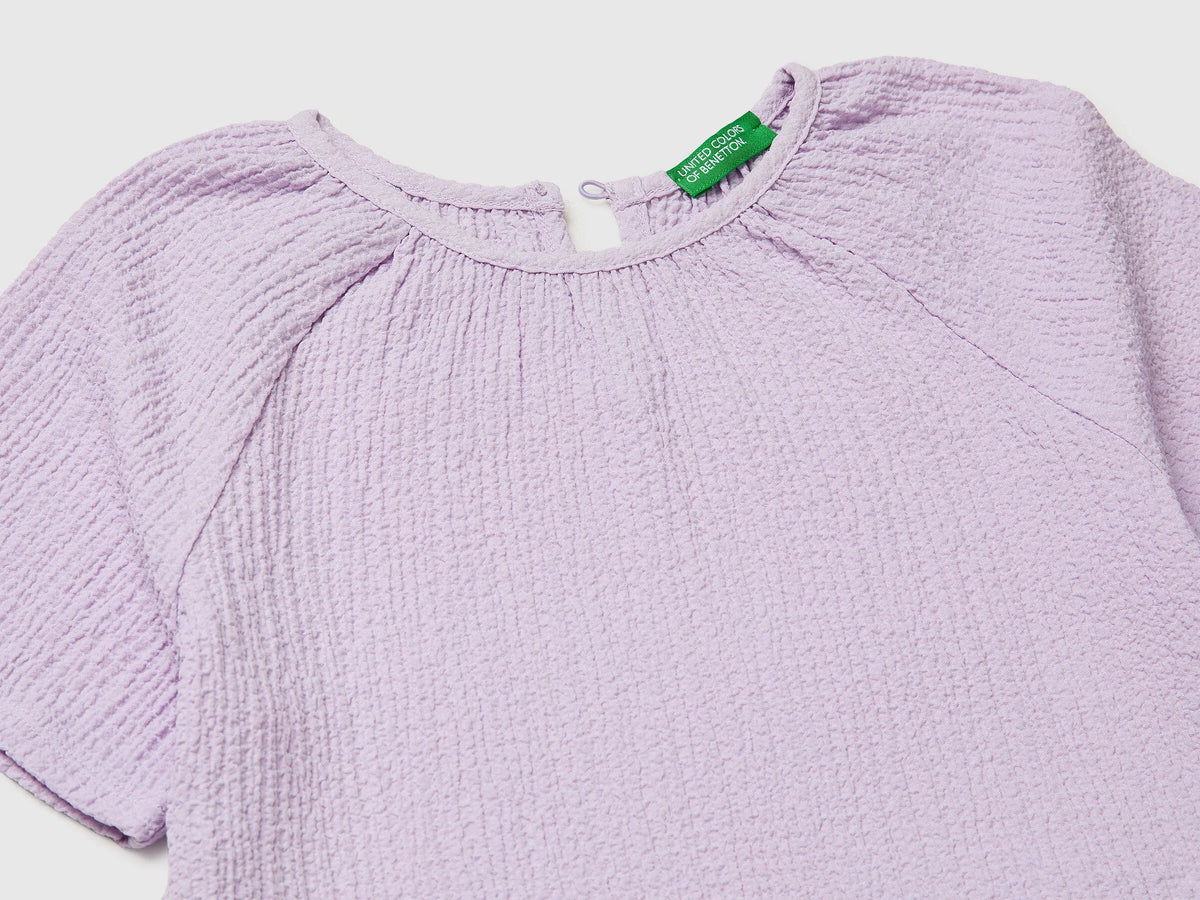 Benetton Pink Girls Textured Blouse SKU: 51PTCQ04R_3G1 Image 03