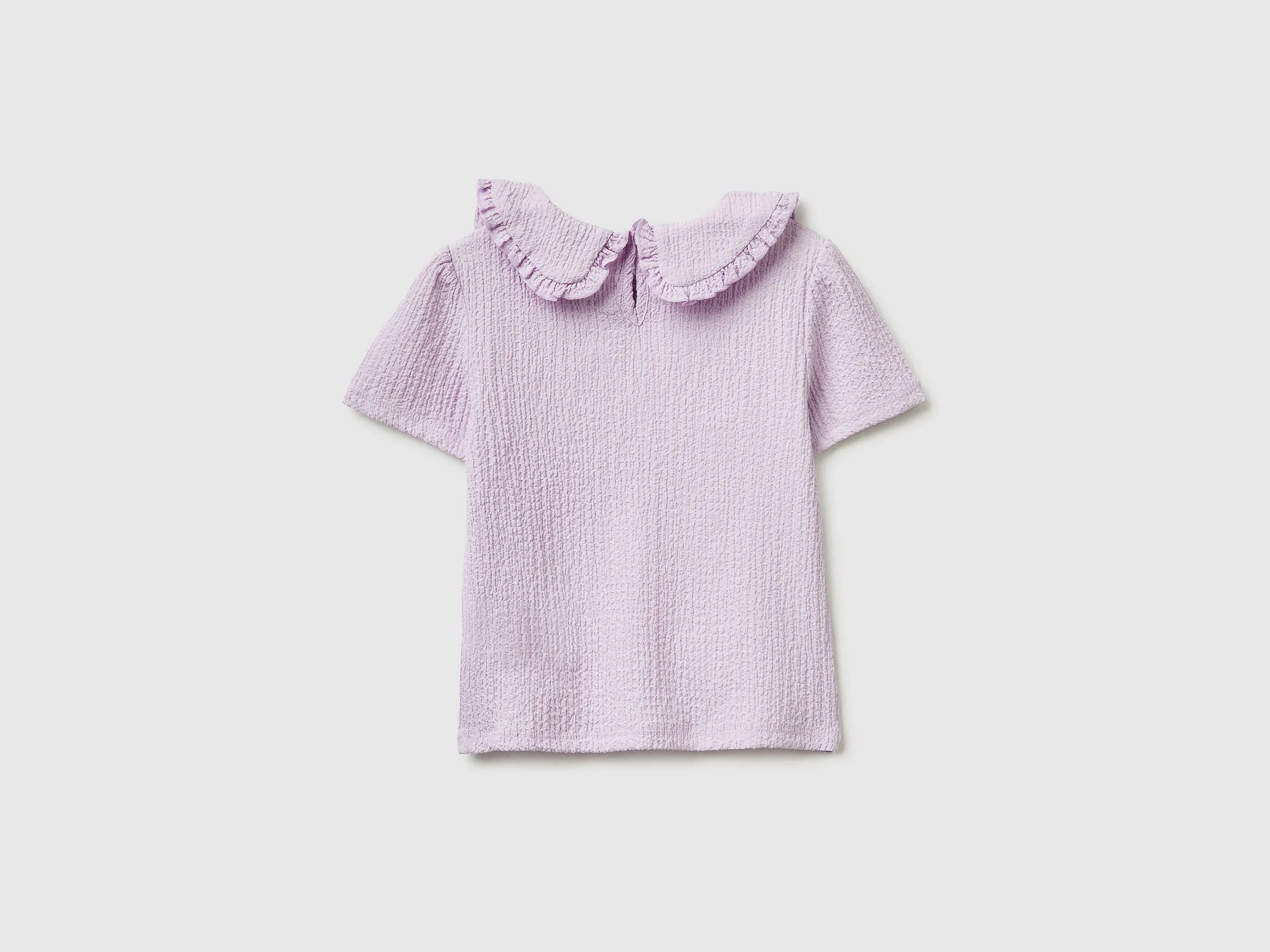 Benetton Lilac Girls Blouse with Ruffles SKU: 51PTGQ032_3G1 Image 02