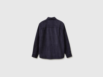 Benetton Dark Blue Men Regular Fit Velvet Shirt SKU: 520WUQ07I_9C1 Image 02