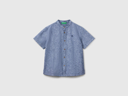 Benetton_Short Sleeve Mandarin Collar Shirt _52VMCQ03W_920_01
