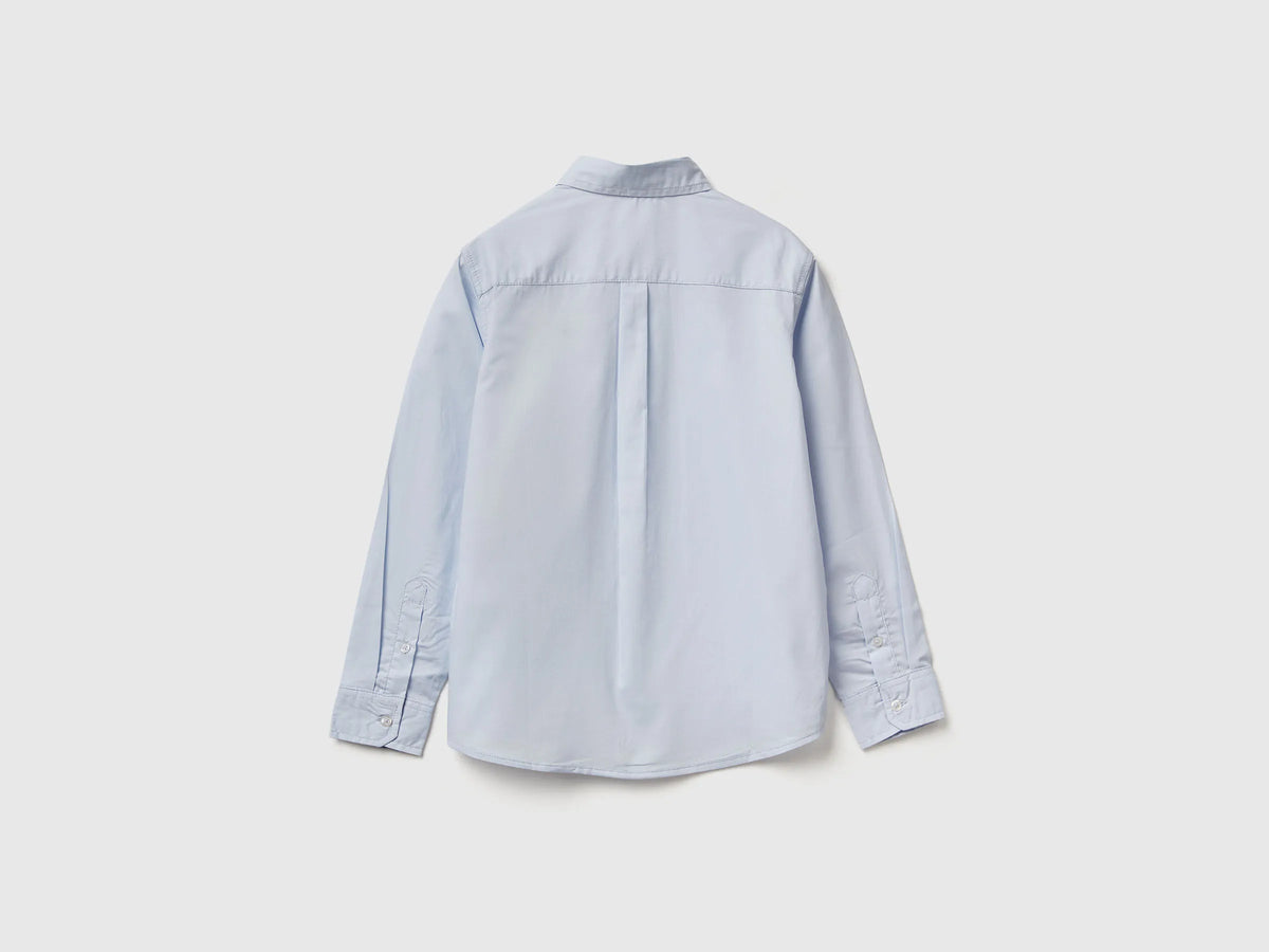 Benetton Sky Blue Boys Sky Blue Button-Down Shirt SKU: 54AZCQ00R_081 Image 02