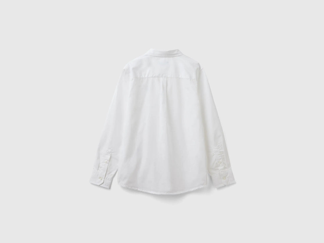 Benetton White Boys White Button-Down Shirt SKU: 54AZCQ00R_101 Image 02