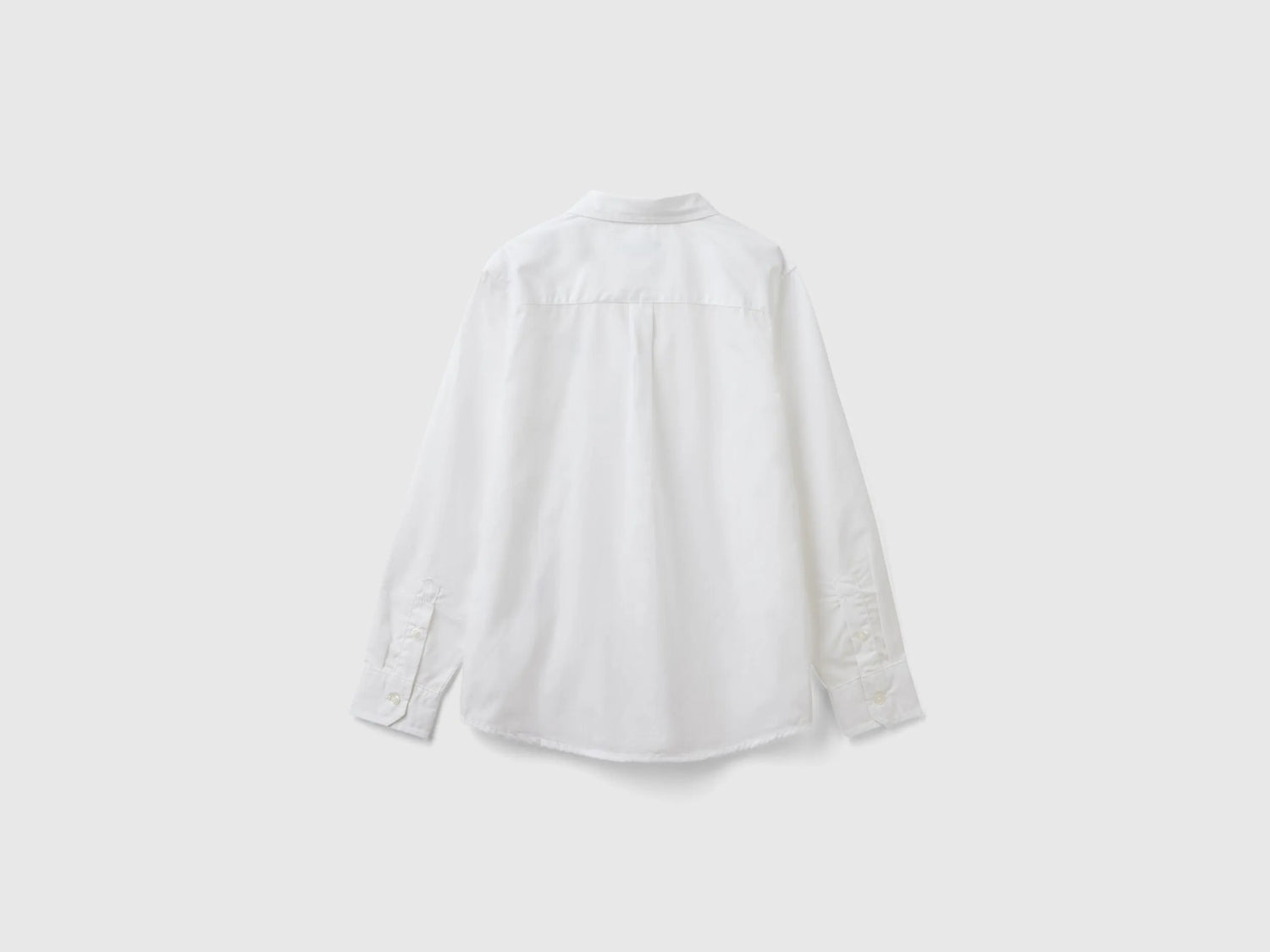 Benetton White Boys White Button-Down Shirt SKU: 54AZCQ00R_101 Image 02