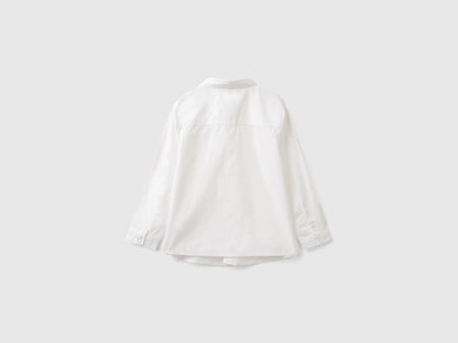 Benetton White Boys White Shirt in Pure Cotton SKU: 54AZGQ00J_101 Image 02