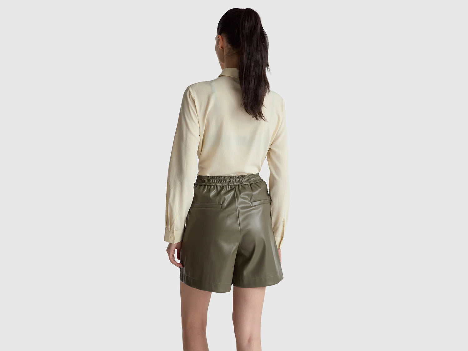 Benetton Creamy White Women Crepe Shirt SKU: 55M1DQ0CP_3C9 Image 02