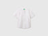 Benetton White Boys Short-Sleeved Linen Blend Shirt SKU: 55WQCQ04U_909 Image 01