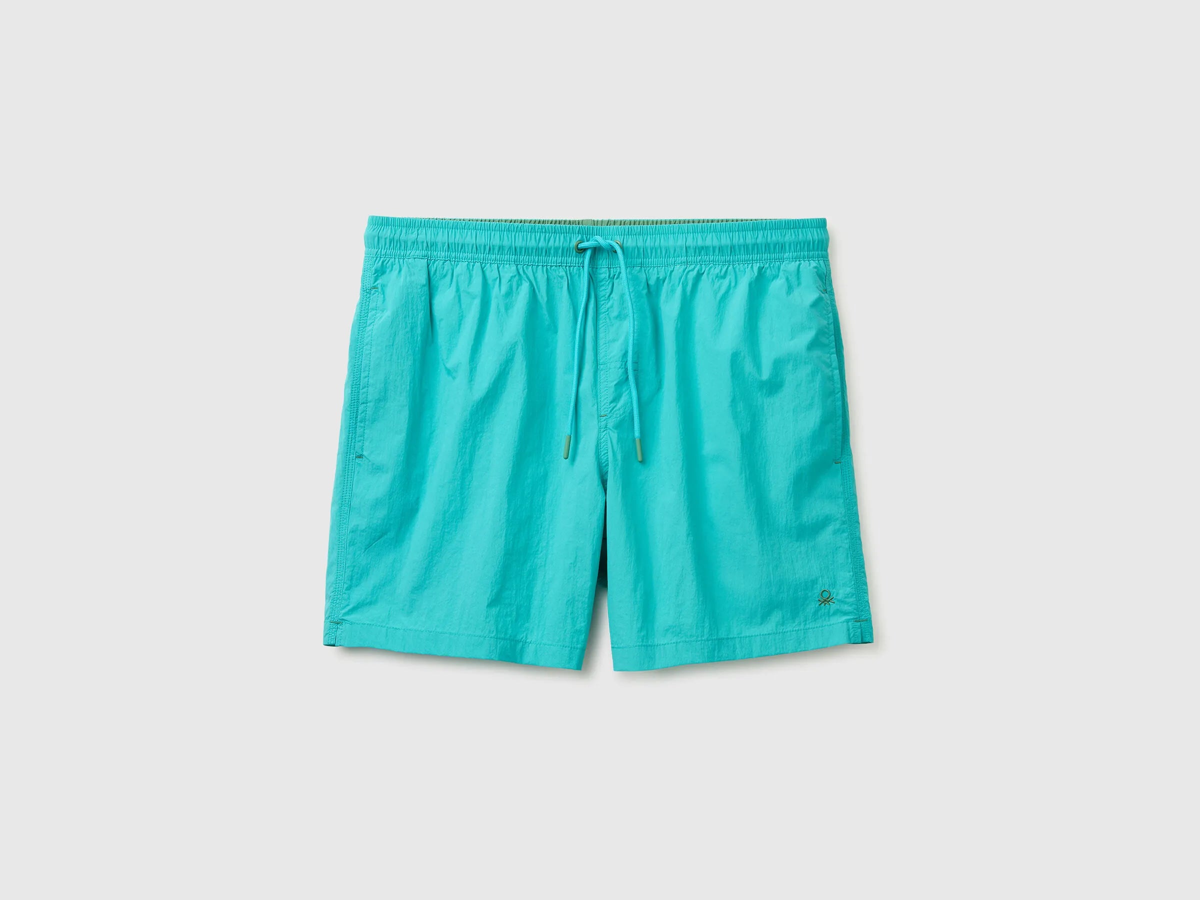 Benetton Turquoise Men Drawstring Swim Trunks SKU: 57EH6X00V_027 Image 01