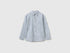 Benetton Light Blue Boys Striped Linen Blend Shirt SKU: 58DNCQ04W_902 Image 01