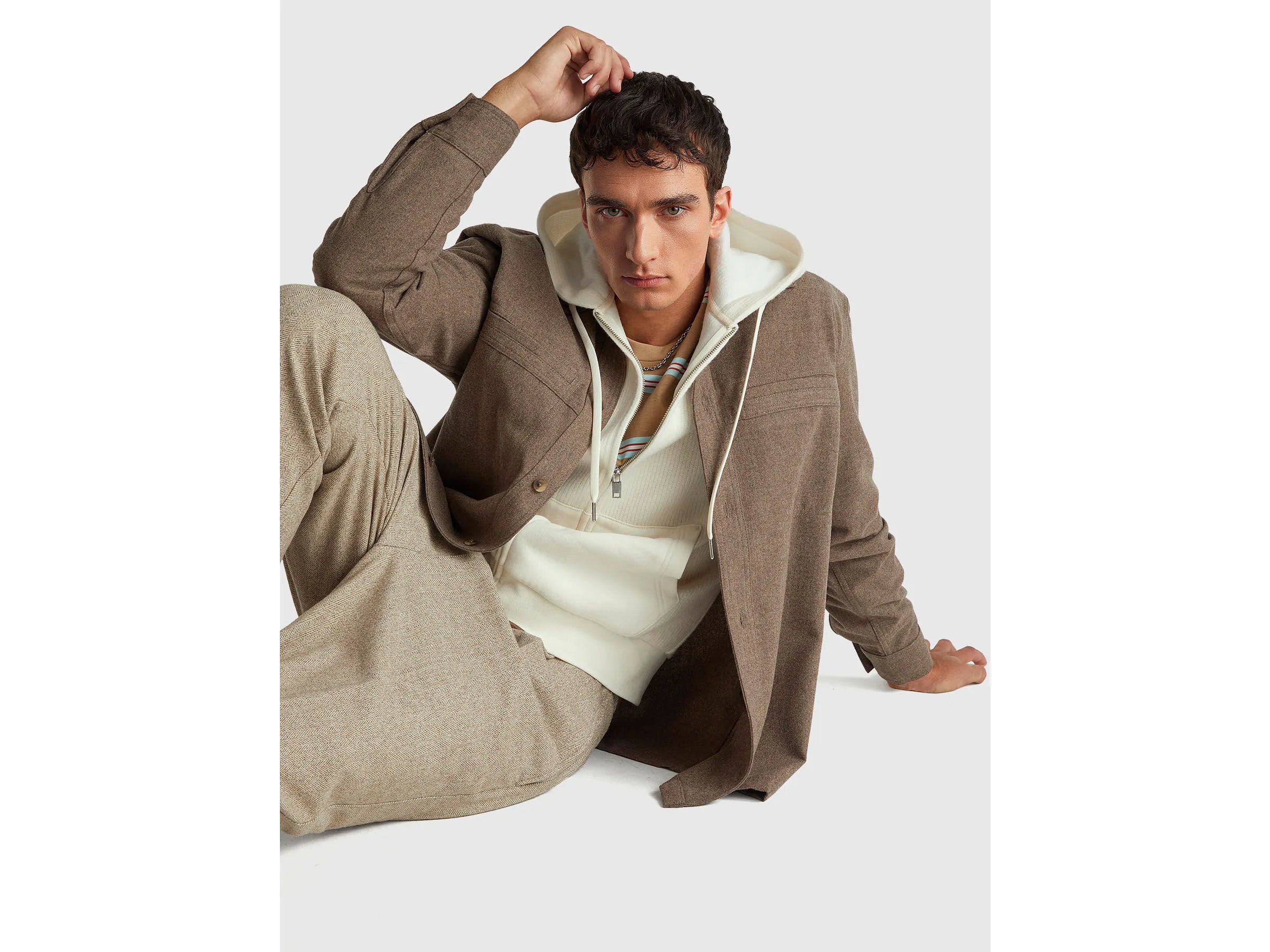 Benetton_Brown_Flannel Overshirt_58G5UQ06B_901_03