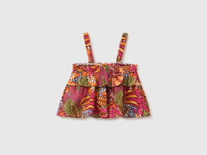 Benetton Multi-color Girls Top with Ruffles and Beads SKU: 59MYGQ03C_70J Image 02
