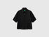 Benetton Black Women Short Shirt in Pure Linen SKU: 5BML5QB75_100 Image 01