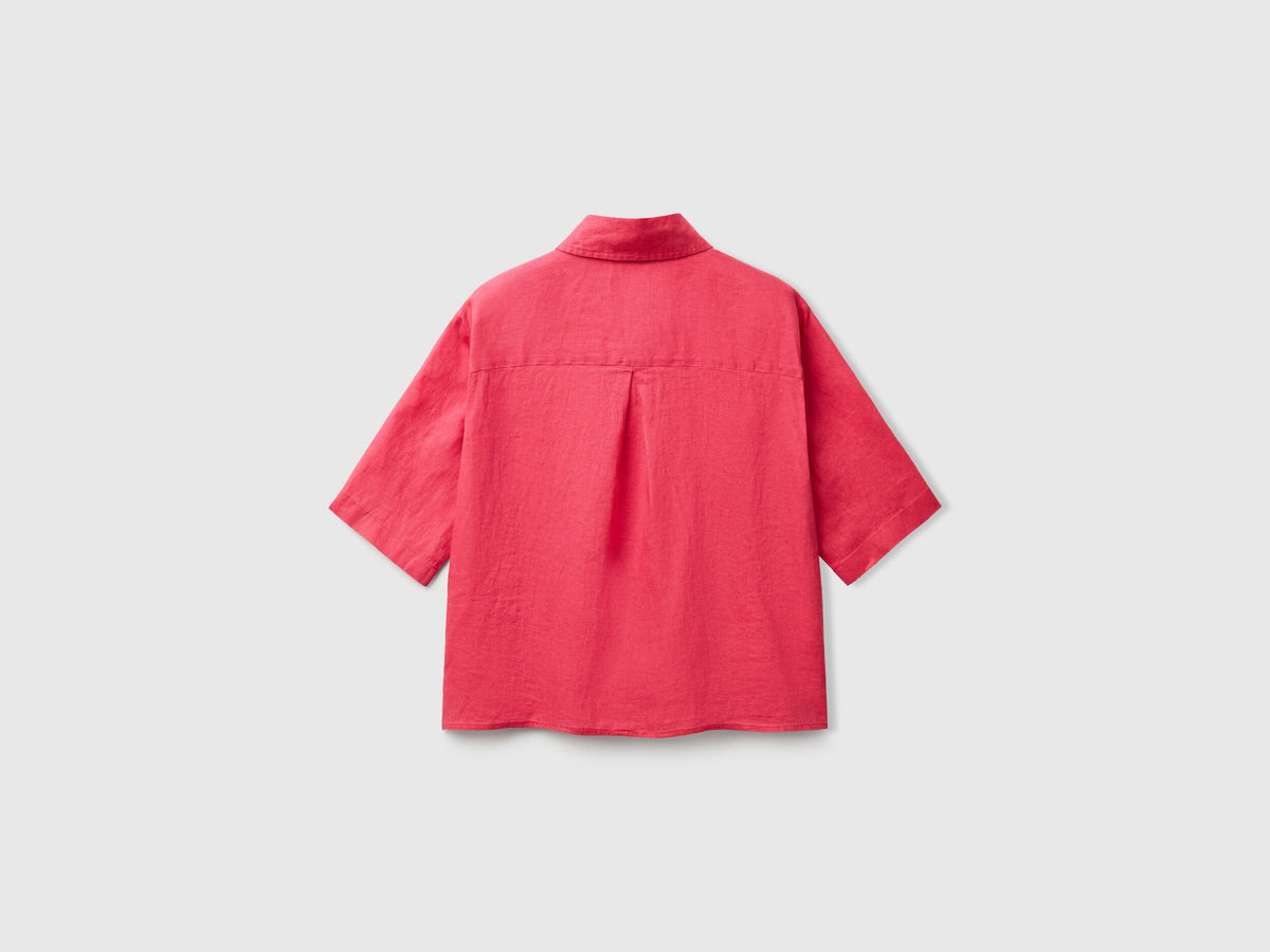 Benetton_Short Shirt in Pure Linen_5BML5QB75_12E_05