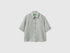 Benetton Light Green Women Short Shirt in Pure Linen SKU: 5BML5QB75_17E Image 01