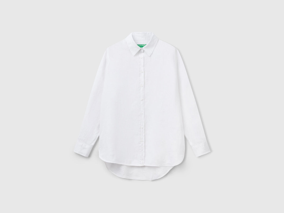 Benetton_Long Shirt in Pure Linen_5BMLDQ02U_101_04