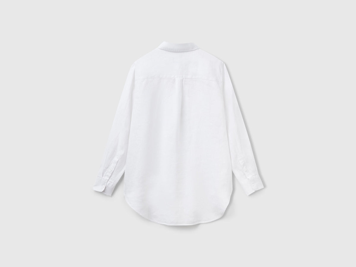 Benetton_Long Shirt in Pure Linen_5BMLDQ02U_101_05
