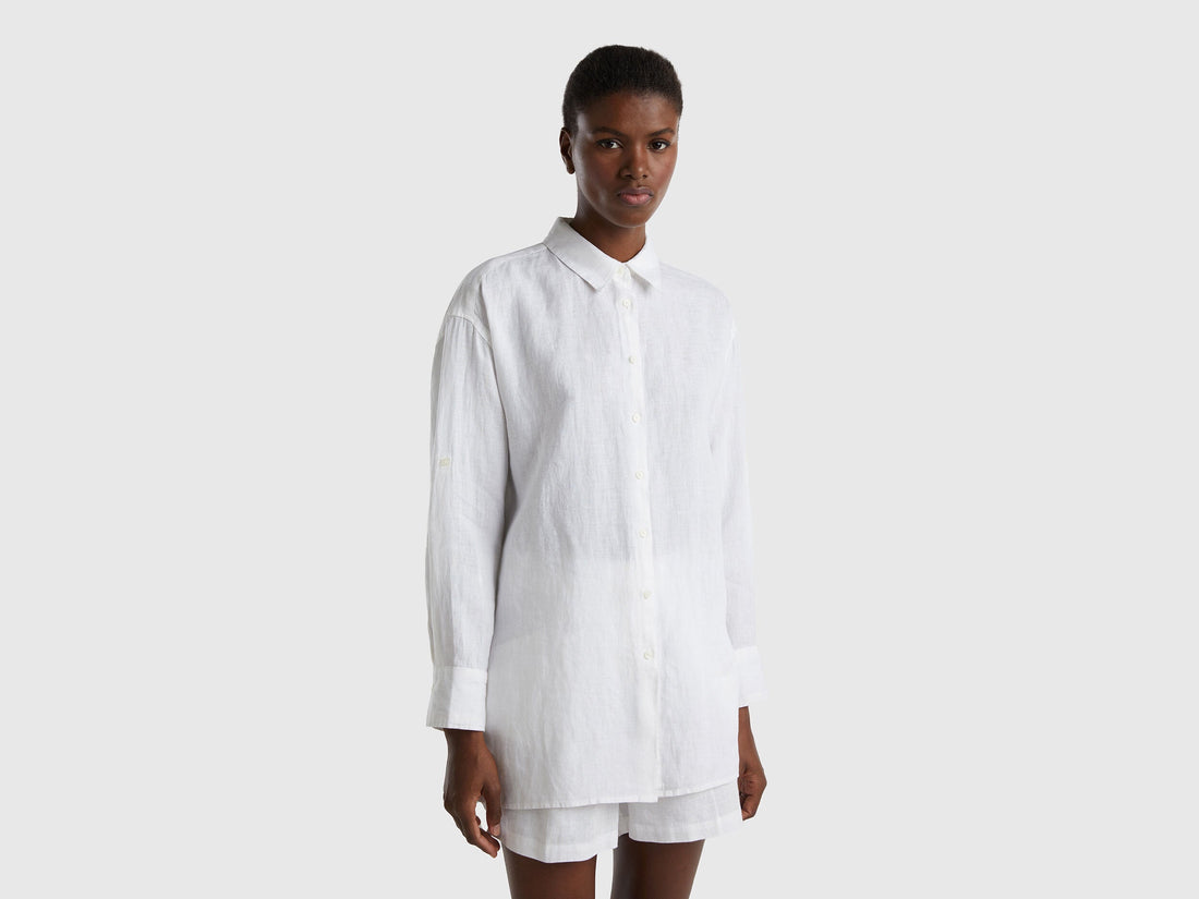 Long Shirt In Pure Linen_5Bmldq03C_101_01