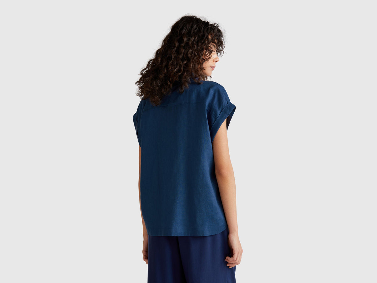 Benetton_Regular Fit Shirt in Pure Linen_5BMLDQ06V_217_02