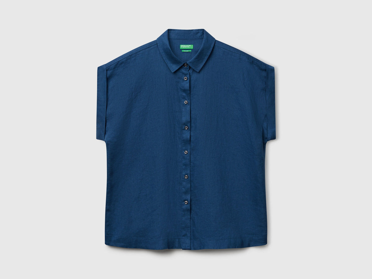 Benetton_Regular Fit Shirt in Pure Linen_5BMLDQ06V_217_03