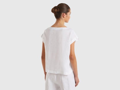 Square Neck Blouse In Pure Linen_5BMLDQ079_101_02