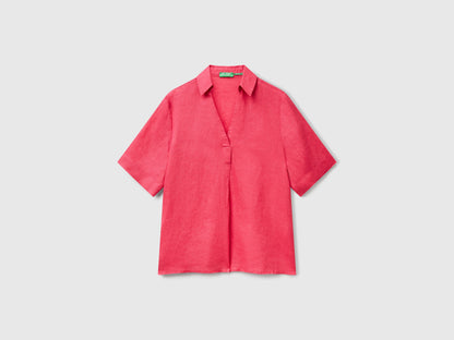 Benetton_Short Sleeve Blouse in Pure Linen_5BMLDQ0B6_12E_03
