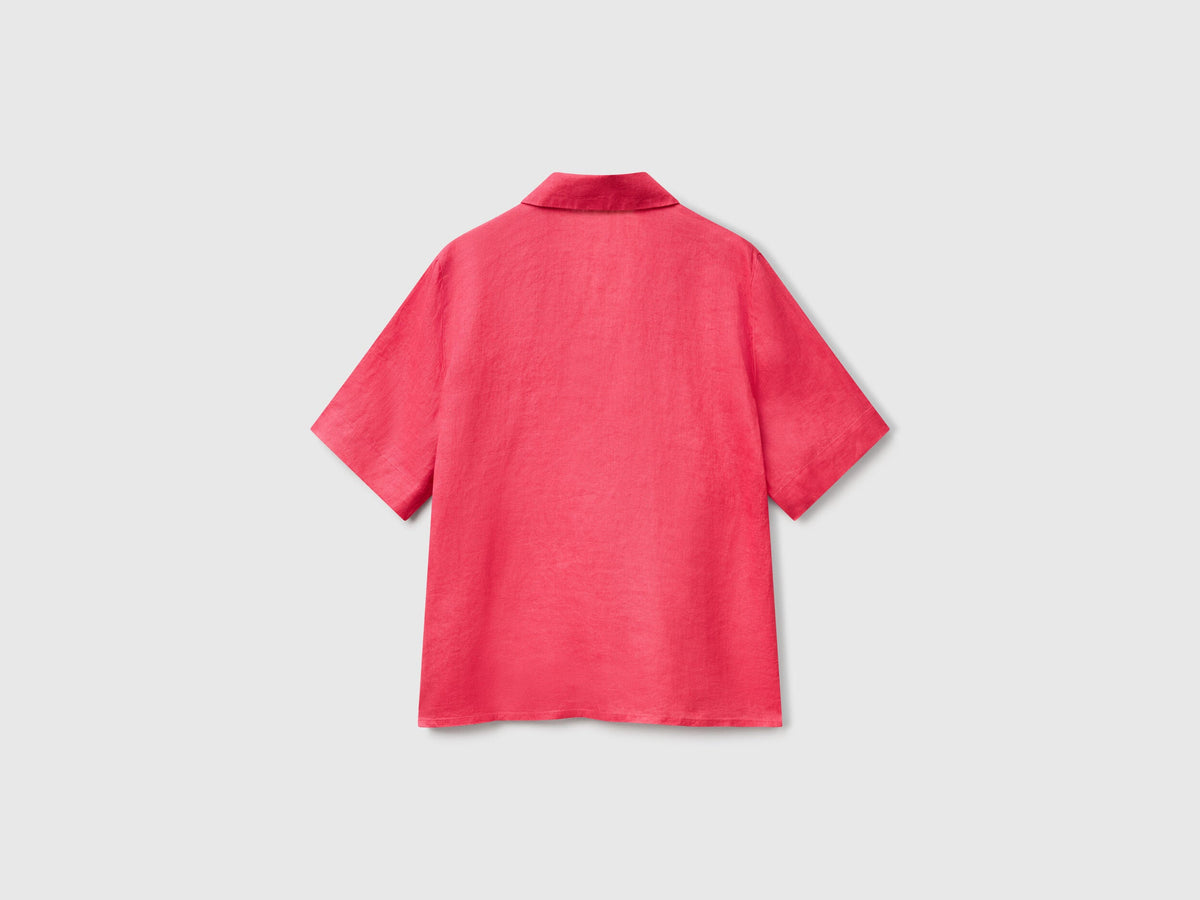Benetton_Short Sleeve Blouse in Pure Linen_5BMLDQ0B6_12E_04