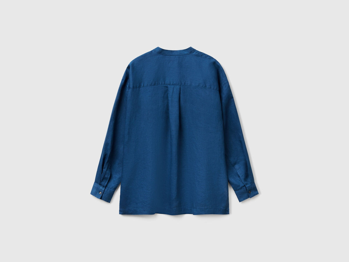 Benetton_Oversized Shirt in Pure Linen_5BMLDQ0BA_217_05