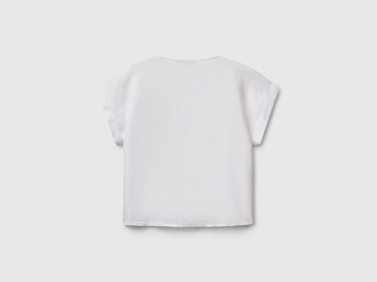 Benetton_Blouse in Pure Linen_5BMLDQ0BR_101_04