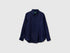 Benetton Dark Blue Women Regular Fit Shirt in Pure Linen SKU: 5BMLDQ0D9_252 Image 01