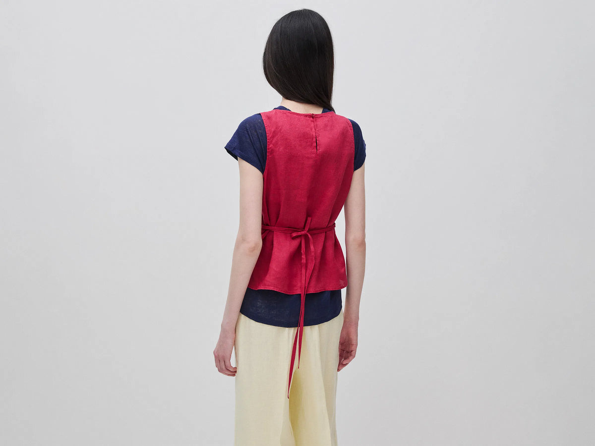 Benetton Strawberry Women 100% Linen Tank Top with Strap SKU: 5BMLDQ0DZ_2G1 Image 02