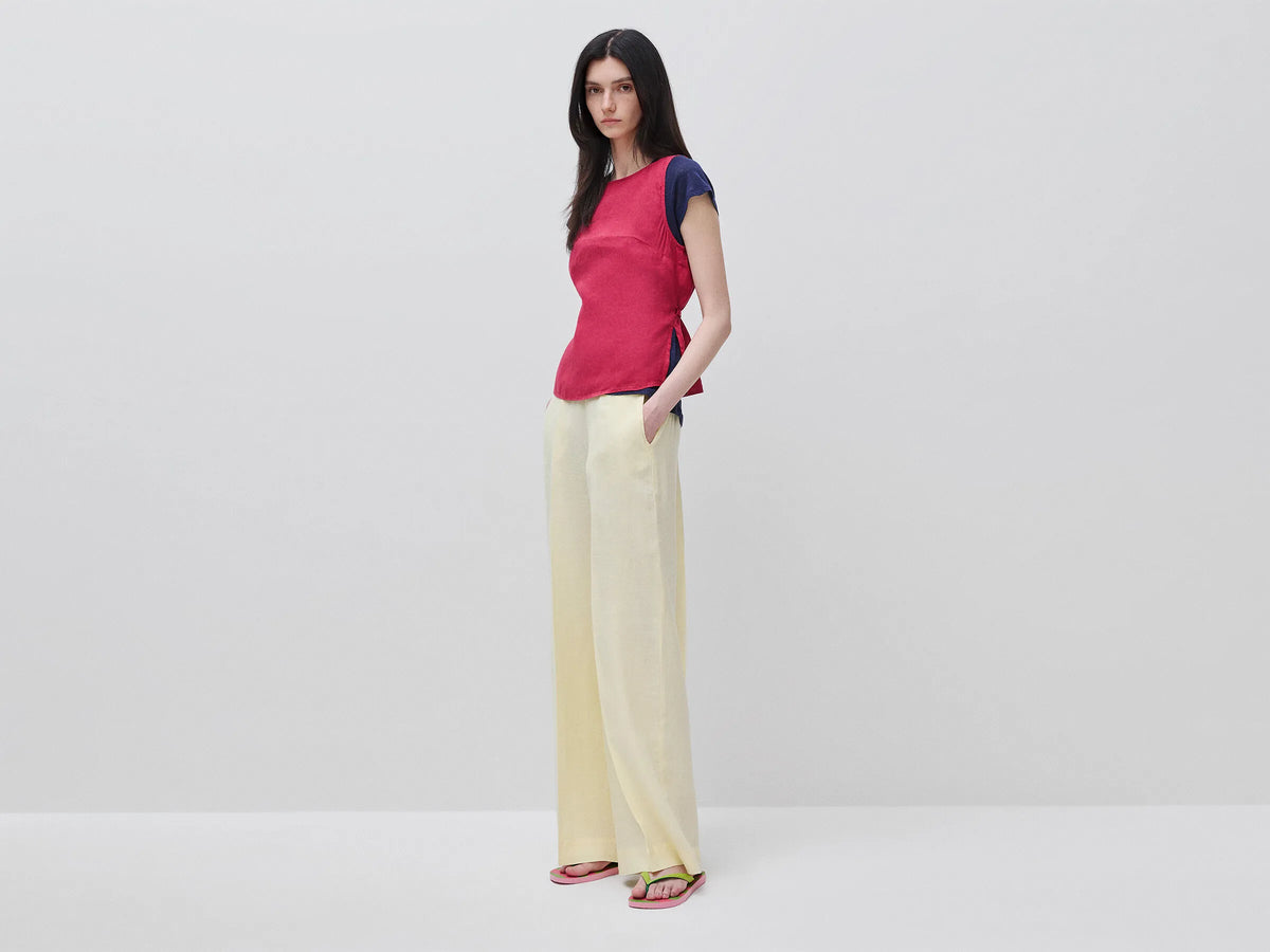 Benetton Strawberry Women 100% Linen Tank Top with Strap SKU: 5BMLDQ0DZ_2G1 Image 03