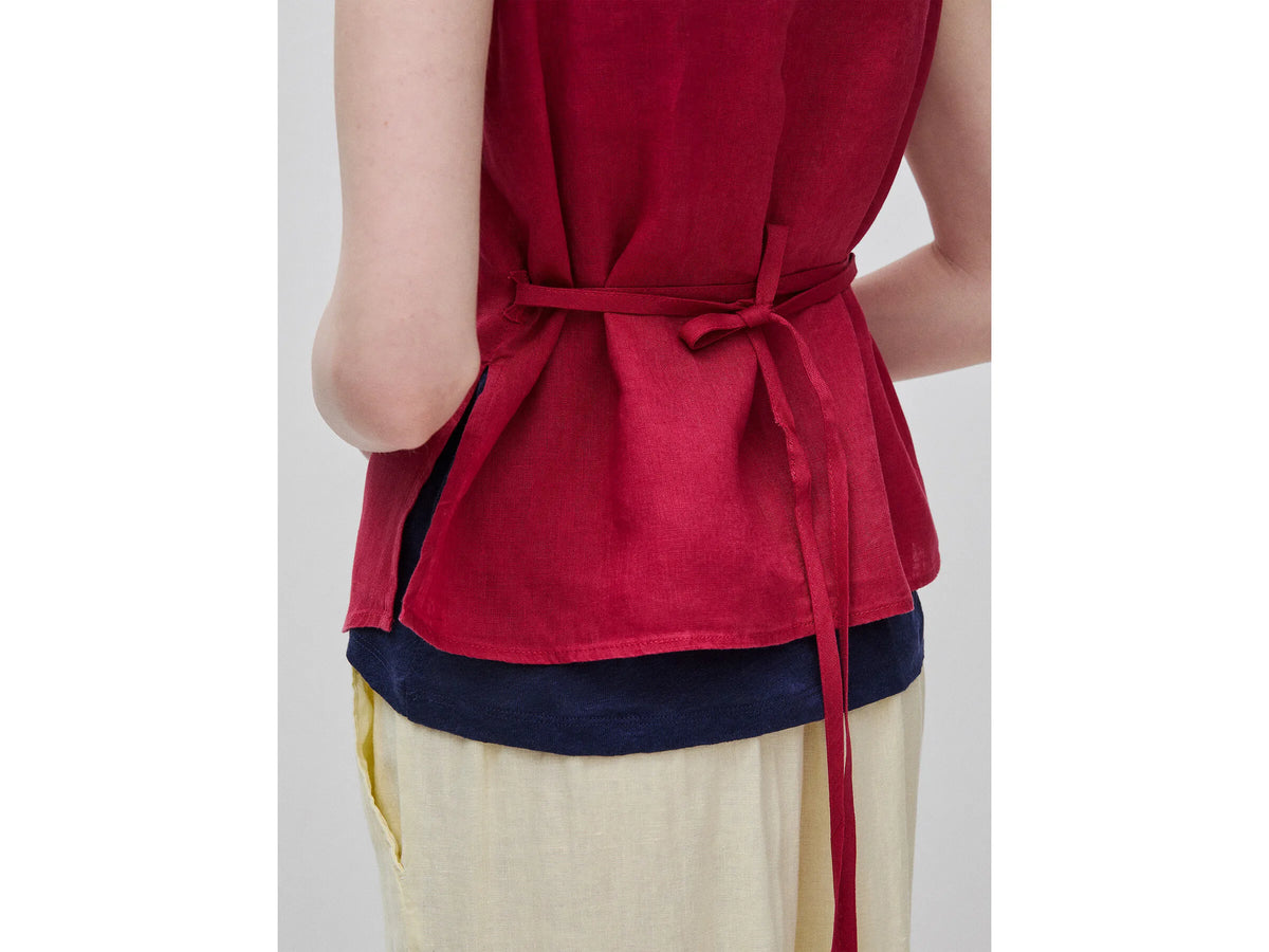 Benetton Strawberry Women 100% Linen Tank Top with Strap SKU: 5BMLDQ0DZ_2G1 Image 04