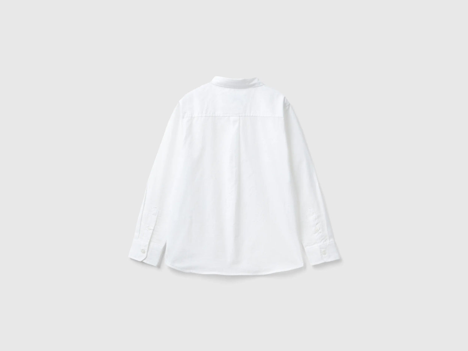Benetton White Boys Classic Shirt in Pure Cotton SKU: 5DGXCQ00T_915 Image 02