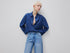 Benetton Blue Women Cropped Chambray Shirt SKU: 5DHJDQ0DT_901 Image 01