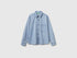Benetton Light Blue Women Cropped Chambray Shirt SKU: 5DHJDQ0DT_902 Image 01