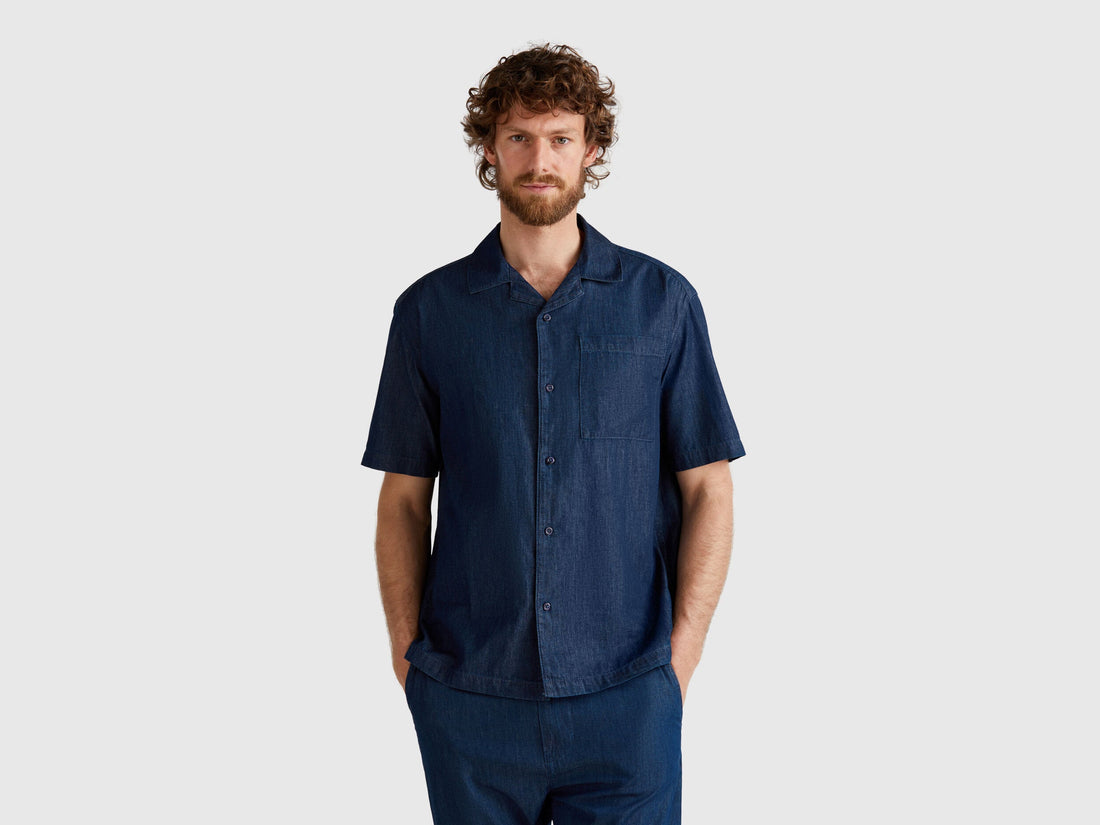 Benetton_Chambray Shirt_5DHJUQ05K_901_01