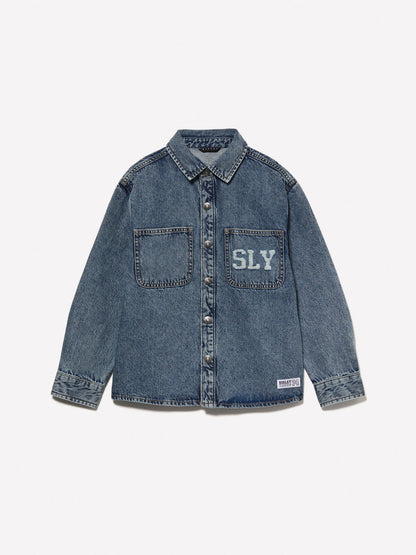 Denim Shirt With Logo_5DW2YQ00X_901_01