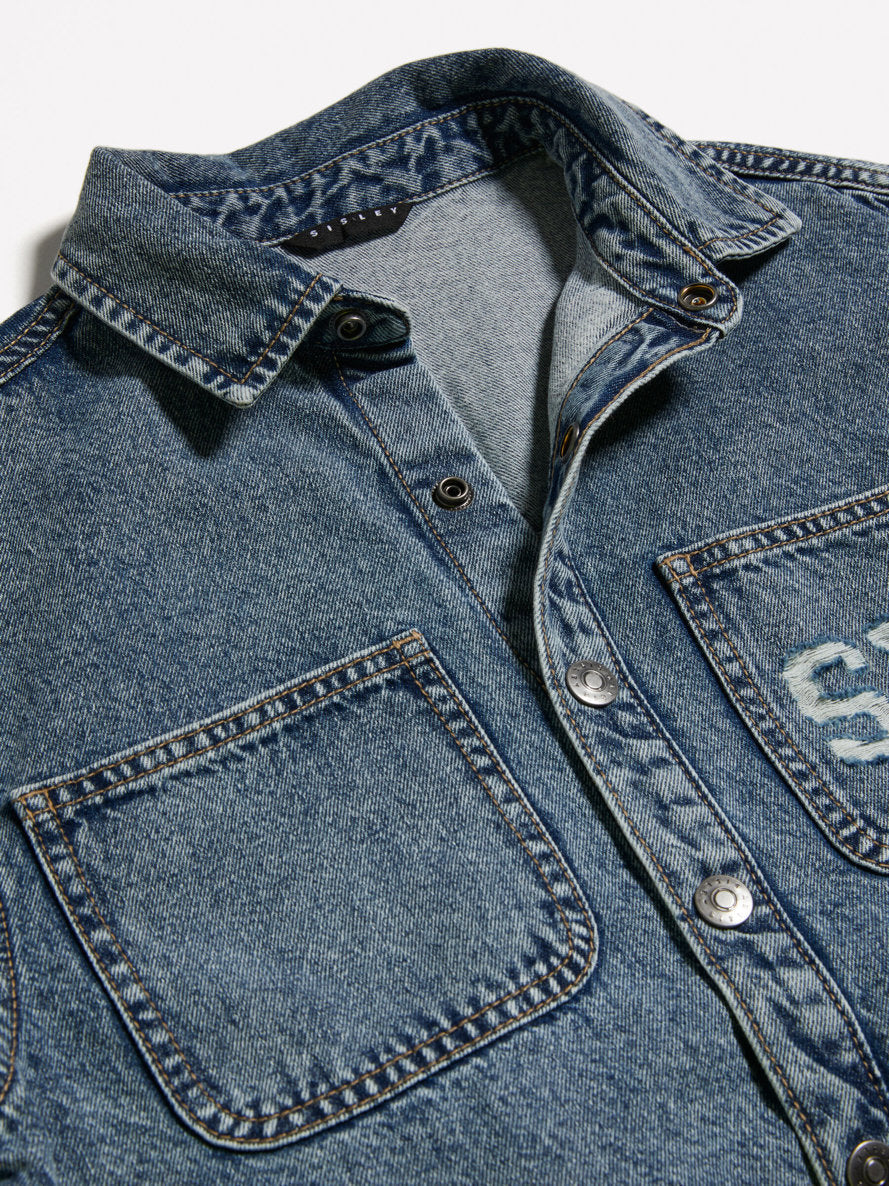 Denim Shirt With Logo_5DW2YQ00X_901_03