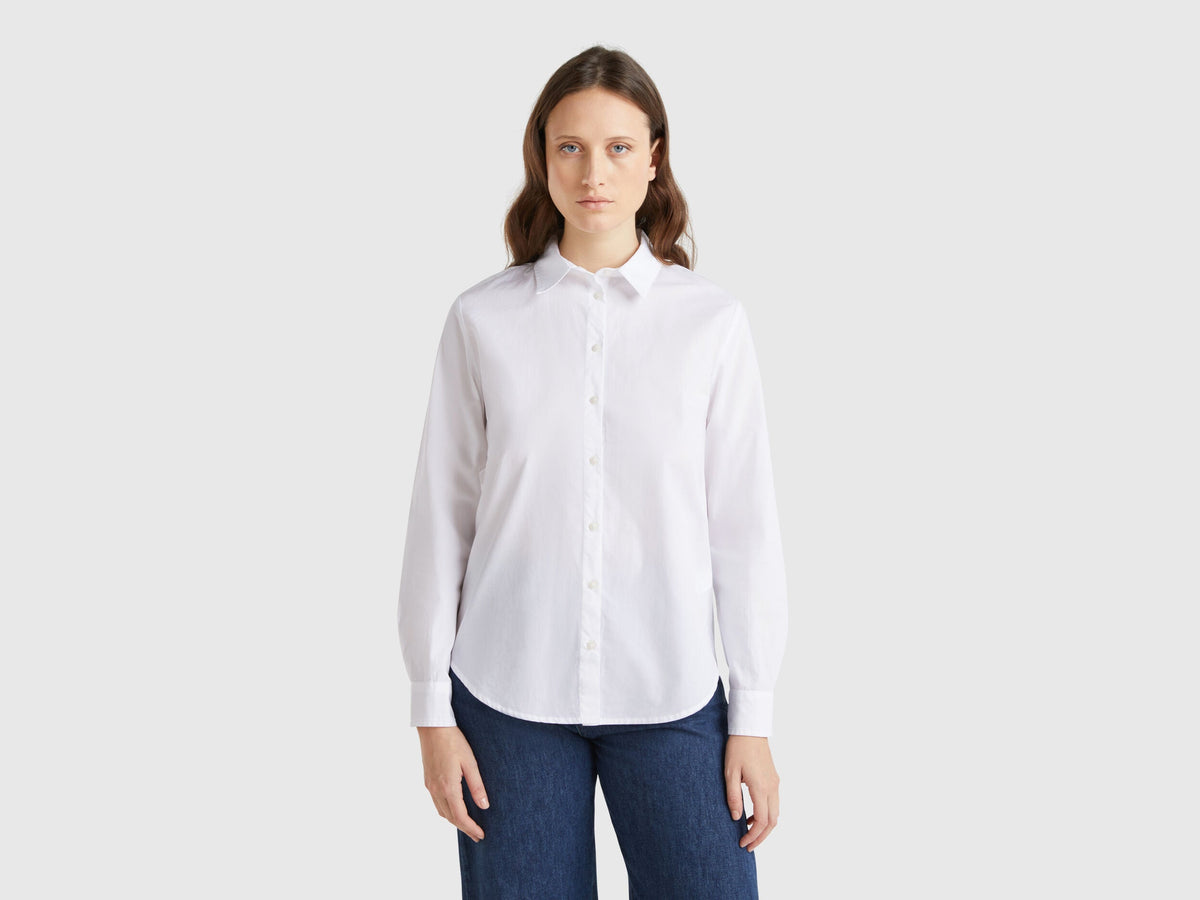 Benetton_Regular Fit Shirt in Cotton_5HAXDQ0AX_101_01