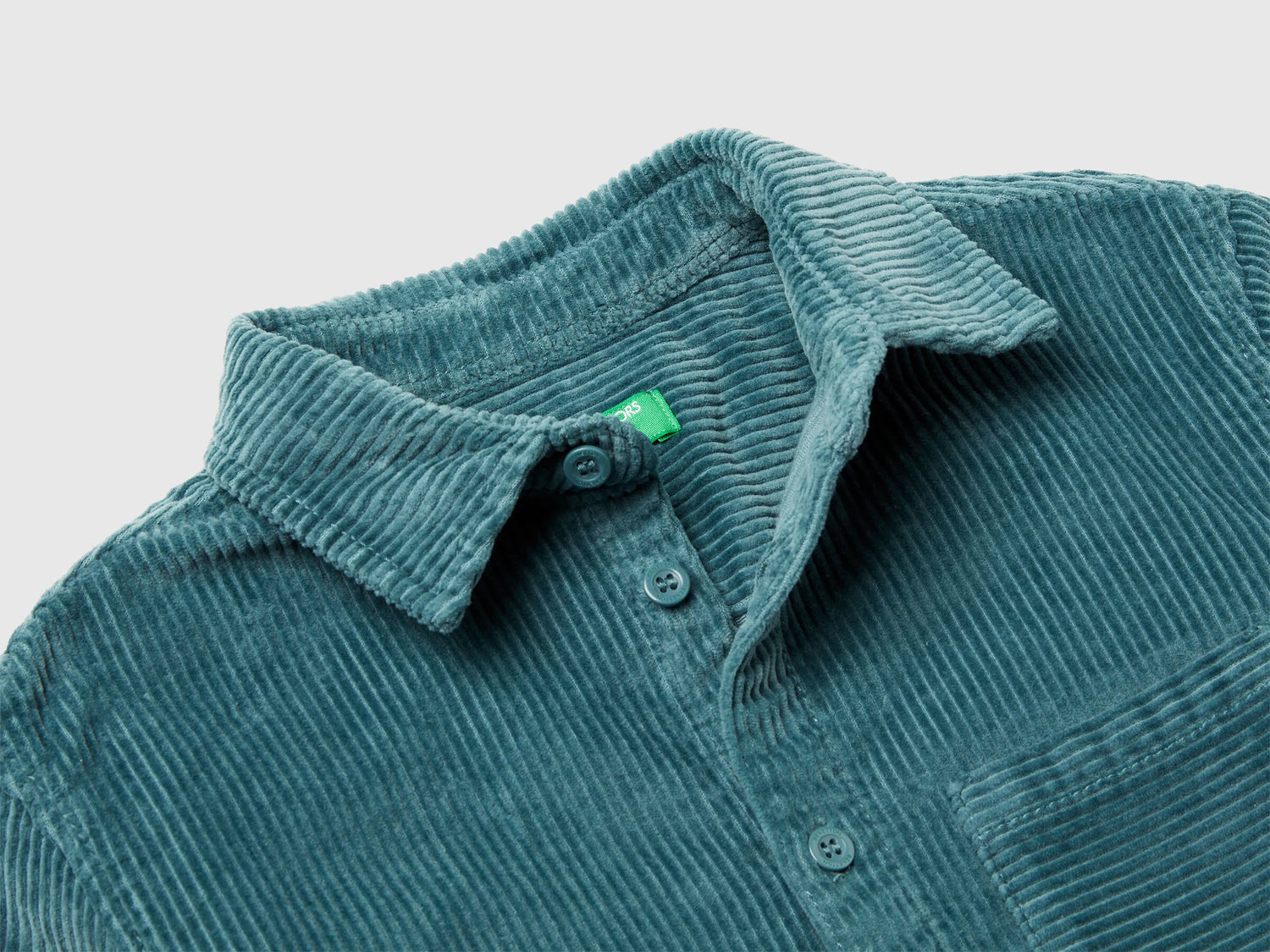 Benetton_Turquoise_Corduroy Shirt with Pocket_5IKTGQ02W_19W_03