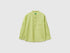 Benetton Lime Boys Linen Blend Mandarin Collar Shirt SKU: 5IPVCQ04T_0M4 Image 01