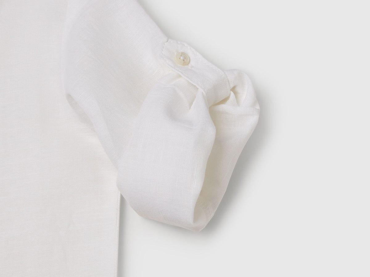 Benetton_Mandarin Collar Shirt in Linen Blend_5IPVGQ01L_101_03