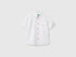 Benetton White Boys Short-Sleeved Linen Blend Shirt SKU: 5IPVGQ033_101 Image 01