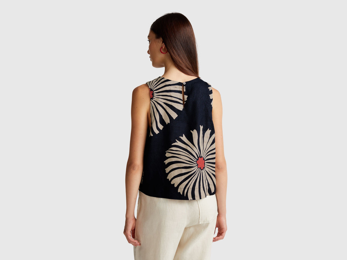 Benetton_Printed Top in Pure Linen_5KPRDQ0BU_70A_02