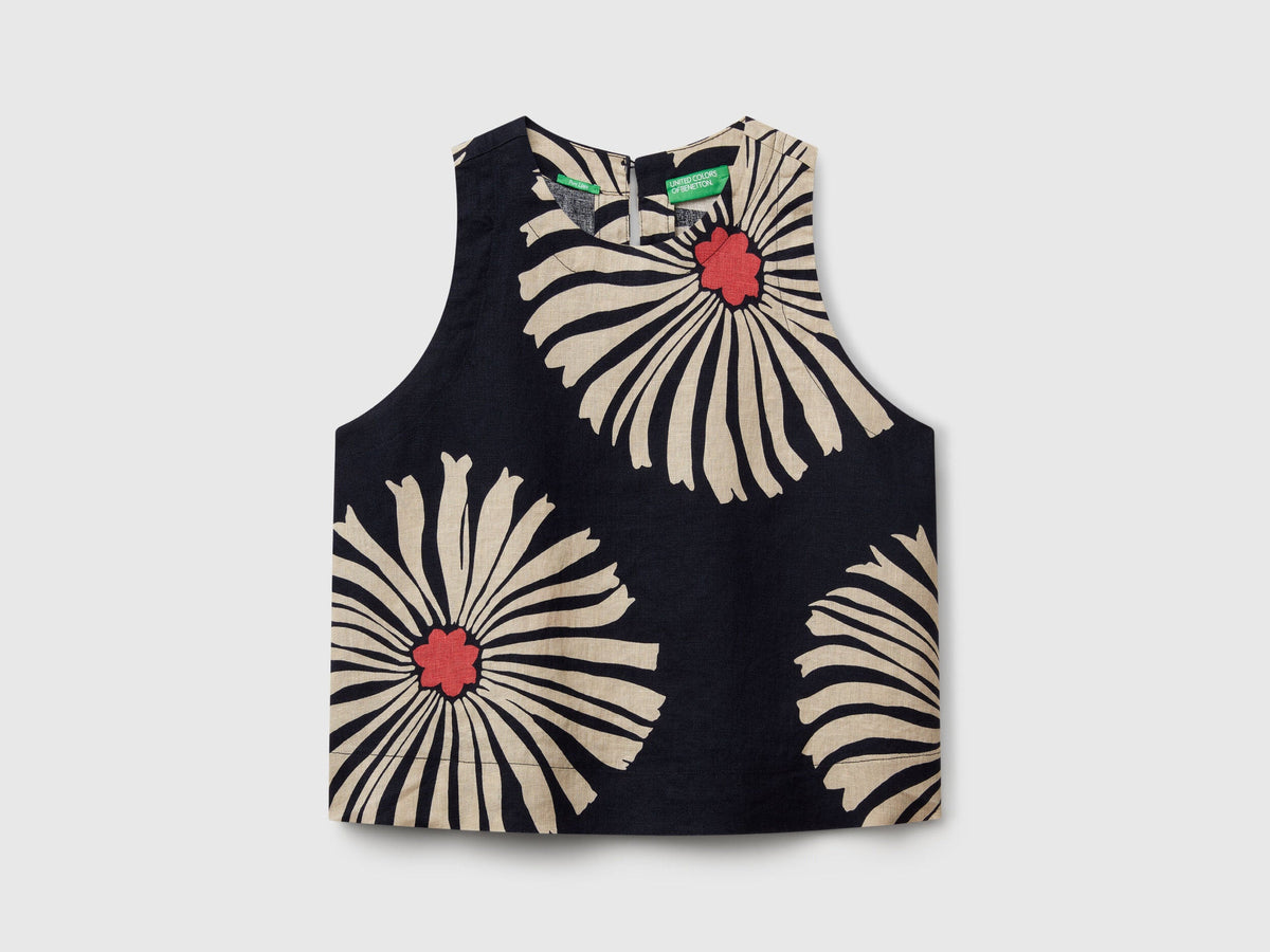 Benetton_Printed Top in Pure Linen_5KPRDQ0BU_70A_03