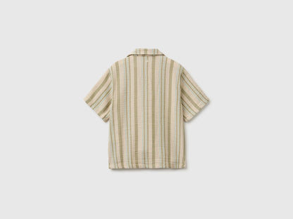 Benetton Multi-Color Boys Oversized Striped Shirt SKU: 5OZ3CQ050_901 Image 02