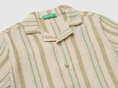 Benetton Multi-Color Boys Oversized Striped Shirt SKU: 5OZ3CQ050_901 Image 03