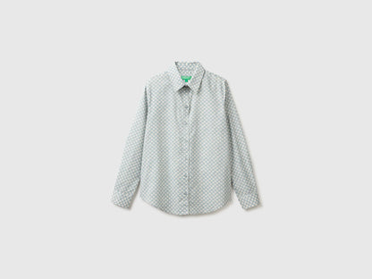 Benetton Light Gray Women Long-Sleeved Patterned Shirt SKU: 5Q6SDQ0AY_60J Image 05