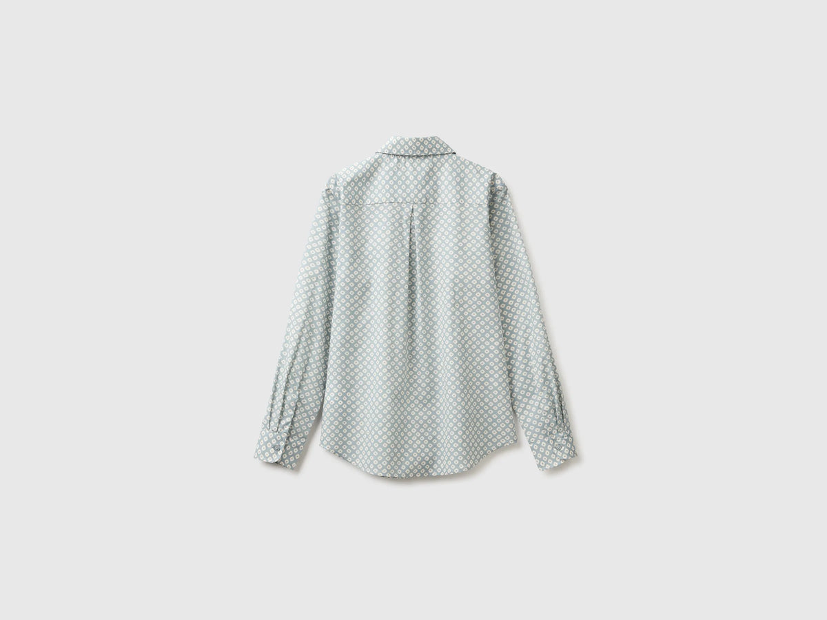 Benetton Light Gray Women Long-Sleeved Patterned Shirt SKU: 5Q6SDQ0AY_60J Image 06