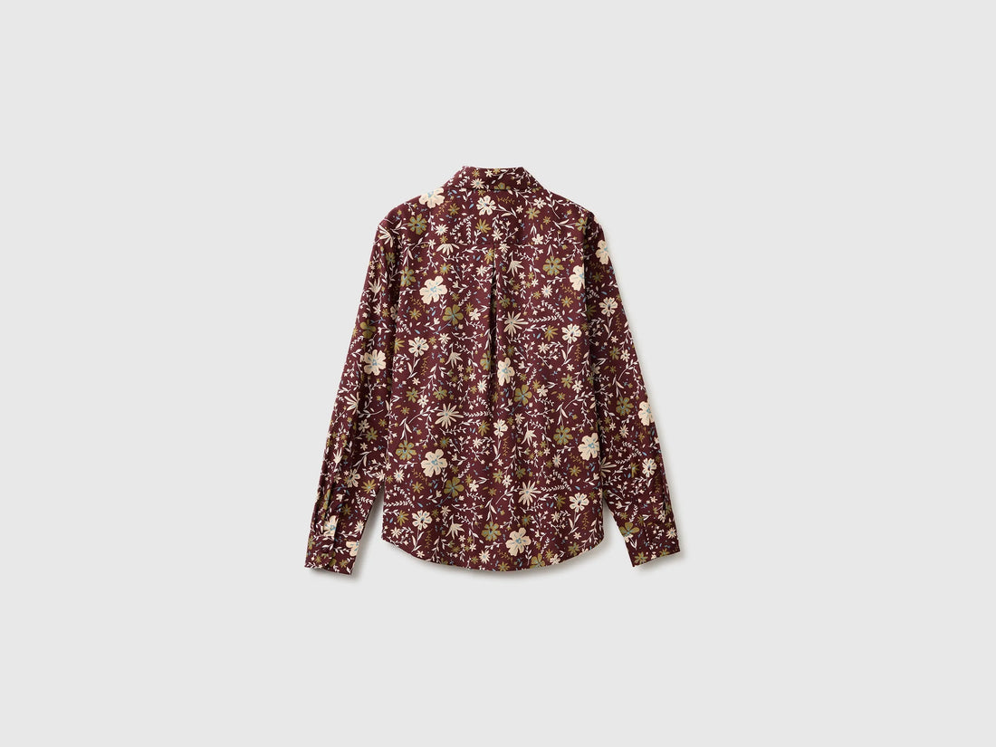 Benetton Brown Women Long-Sleeved Patterned Shirt SKU: 5Q6SDQ0AY_61F Image 02